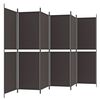 vidaXL 6-Panel Room Divider Brown 300x180 cm Fabric