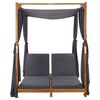 vidaXL Double Sun Lounger with Curtains & Cushions Solid Acacia Wood