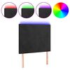 vidaXL LED Headboard Black 80x5x118/128 cm Velvet