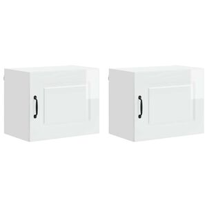 vidaXL Dishwasher Panel Kalmar 2 pcs High Gloss White Engineered Wood