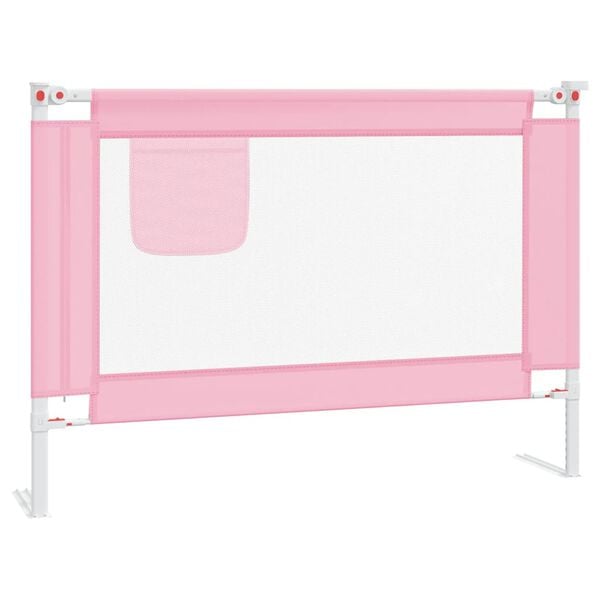 vidaXL Toddler Safety Bed Rail Pink 90x25 cm Fabric