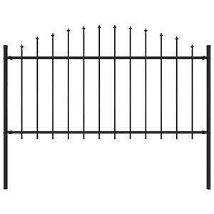 vidaXL Garden Fence with Spear Top Steel 170x150 cm Black