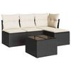vidaXL 5 Piece Garden Sofa Set with Cushions Black Poly Rattan