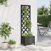 vidaXL Planter with Trellis Black Solid Wood Fir