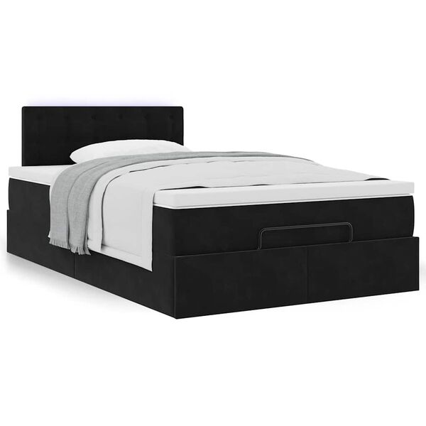 vidaXL Ottoman Bed with Mattress Black King Single Velvet