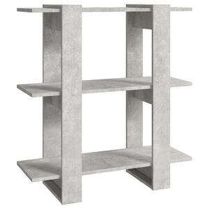 vidaXL Book Cabinet/Room Divider Concrete Grey 80x30x87 cm