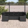 vidaXL Garden Sofa Set with Storage 6 pcs Black Poly Rattan