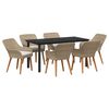 vidaXL Garden Dining Set 7 pcs Beige Poly Rattan