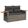vidaXL 5 Piece Garden Sofa Set with Cushions Grey Poly Rattan