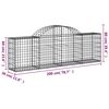 vidaXL Arched Gabion Baskets 14 pcs 200x30x60/80 cm Galvanised Iron