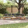 vidaXL Garden Bench Set with Cushion with Storage 3 pcs Brown and Grey
