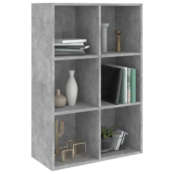 vidaXL Book Cabinet/Sideboard Concrete Grey 66x30x98 cm Engineered Wood