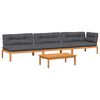 vidaXL 4 Piece Garden Pallet Sofa Set with Cushions Solid Wood Acacia