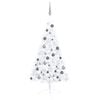 vidaXL Artificial Half Pre-lit Christmas Tree with Ball Set White 120 cm