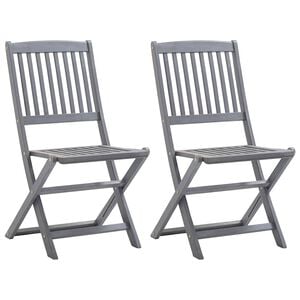 vidaXL Folding Chairs 2 pcs Solid Acacia Wood
