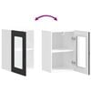 vidaXL Kitchen Wall Cabinet with Glass Door Kalmar Black Engineered Wood