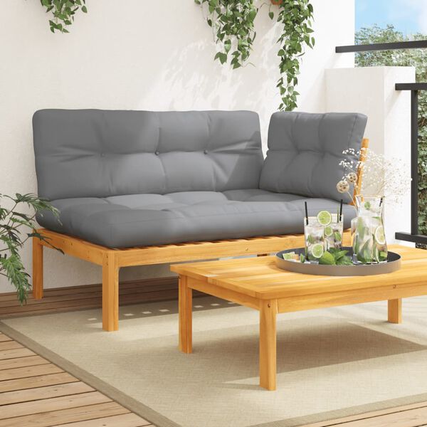 vidaXL Garden Pallet Corner Sofa with Cushions Solid Wood Acacia