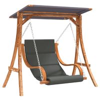 vidaXL Swing Chair with Cushion and Canopy Solid Wood Spruce