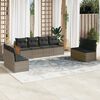 vidaXL 8 Piece Garden Sofa Set with Cushions Grey Poly Rattan