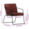 vidaXL Armchair Dark Brown Real Leather