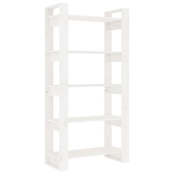 vidaXL Book Cabinet/Room Divider White 80x35x160 cm Solid Wood