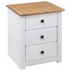 vidaXL Bedside Cabinet White 46x40x57 cm Pinewood Panama Range