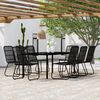 vidaXL 9 Piece Garden Dining Set Black