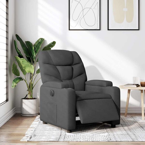 vidaXL Electric Recliner Chair Dark Grey Fabric