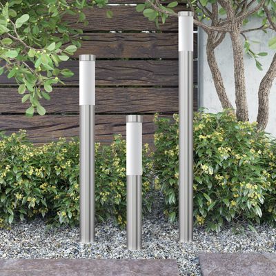 vidaXL Garden Lamp Set 3-piece Waterproof Stainless Steel