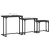 vidaXL Nesting Coffee Tables 3 pcs Black Engineered Wood