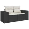 vidaXL 8 Piece Garden Sofa Set with Cushions Black Poly Rattan