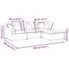 vidaXL Modular Sofa with Footstool&Cushions Fabric Dark Grey
