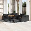 vidaXL Garden Sofa Set 13 pcs Black Poly Rattan