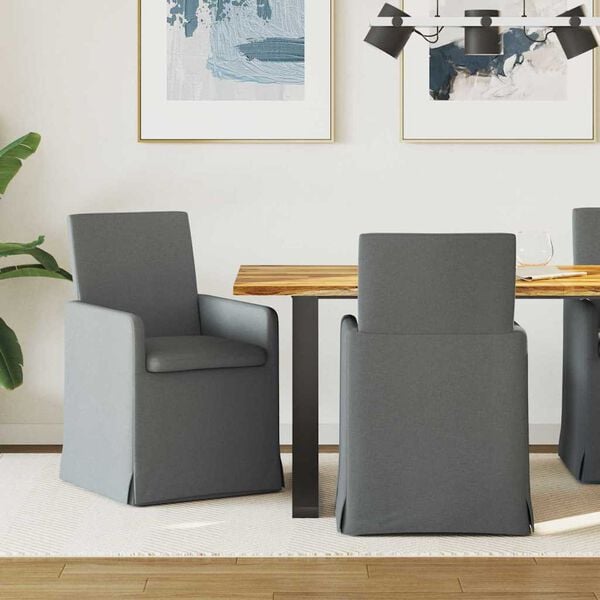 vidaXL Dining Chairs 2 pcs Dark grey 57 x 67 x 95 cm Fabric