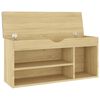 vidaXL Shoe Bench with Cushion Sonoma Oak 104x30x49 cm Engineered Wood