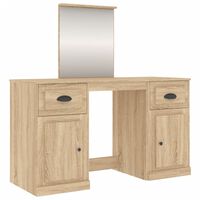 vidaXL Dressing Table with Mirror Sonoma Oak 130x50x132.5 cm