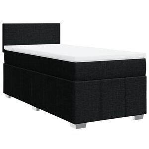vidaXL Box Spring Bed with Mattress Black King Single Fabric