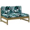 vidaXL 2 Piece Garden Lounge Set with Cushions Impregnated Wood Pine