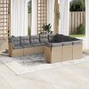 vidaXL 10 Piece Garden Sofa Set with Cushions Beige Poly Rattan