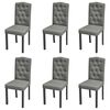 vidaXL Dining Chairs 6 pcs Grey Fabric