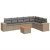vidaXL 8 Piece Garden Sofa Set with Cushions Beige Poly Rattan