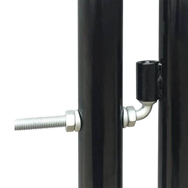 vidaXL Black Single Door Fence Gate 100x150 cm