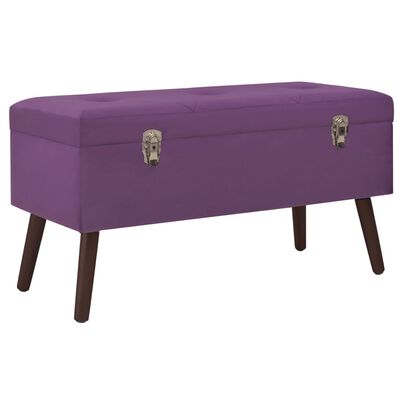 vidaXL Bench with Storage Compartment Purple 80 cm Velvet