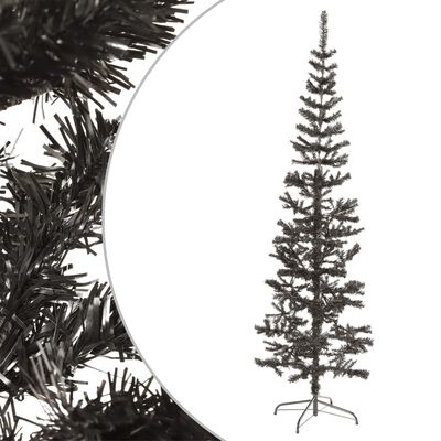 vidaXL Slim Christmas Tree Black 210 cm