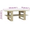 vidaXL Coffee Table Sonoma Oak 110x55x42 cm Engineered Wood