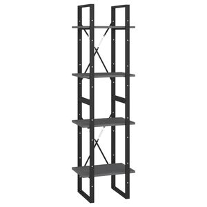 vidaXL 4-Tier Book Cabinet Grey 40x30x140 cm Solid Wood Pine