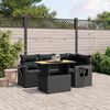 vidaXL 5 Piece Garden Sofa Set with Cushions Black Poly Rattan