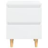 vidaXL Bed Cabinets & Pinewood Legs 2 pcs High Gloss White 40x35x50cm