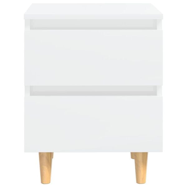 vidaXL Bed Cabinets & Pinewood Legs 2 pcs High Gloss White 40x35x50cm