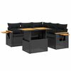 vidaXL 6 Piece Garden Sofa Set with Cushions Black Poly Rattan